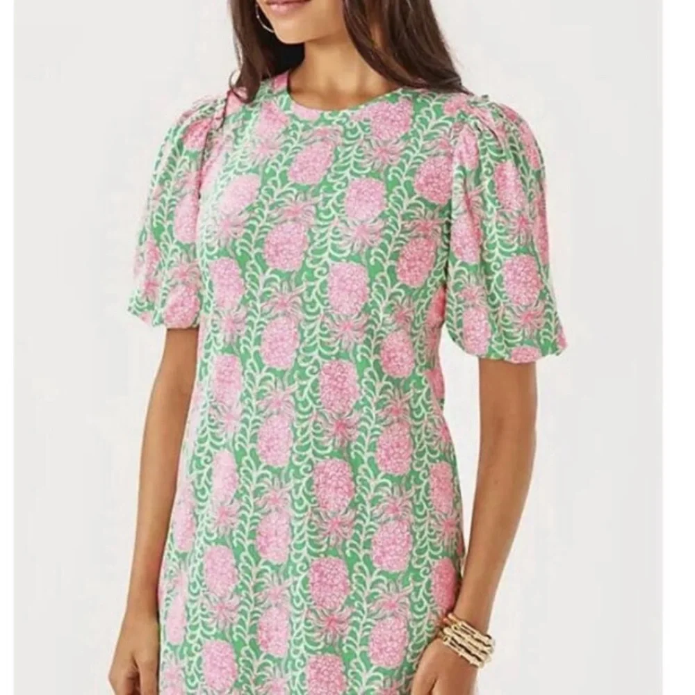 Lilly Pulitzer Pineapple Pink And Green Mercer Dress Size Large - Picture 1 of 11